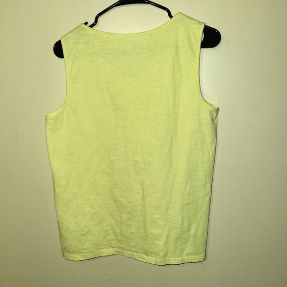 New Talbots Yellow Embroidered Sleeveless Top Medium - Picture 7 of 9